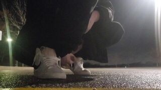 I Cum and Pee in the Parking Lot After Skateboarding in the Early Morning - porn video