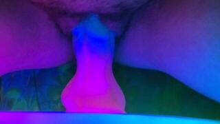 Curvy Amateur Milf Has Dripping Loud Orgasm On A Dragon Dildo and Fucks My Thick Cock Until I Cum - porn video