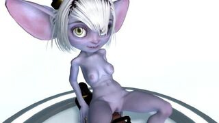 Tristana gets her Yordles by grinding on her weapon - porn video