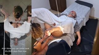 Urologist doctor gets horny during a prostate exam and ends up fucking the patient with her strapon - porn video